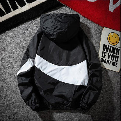 New Men Spring Fall Thin Hoodies Coats Long Sleeves Color Block Zipper Hooded Sweatshirts Jacket Male Black /White/ Gray Outwear - 𝐝𝐮𝐯𝐥𝐚𝐬𝐡𝐨𝐩.𝐜𝐨𝐦