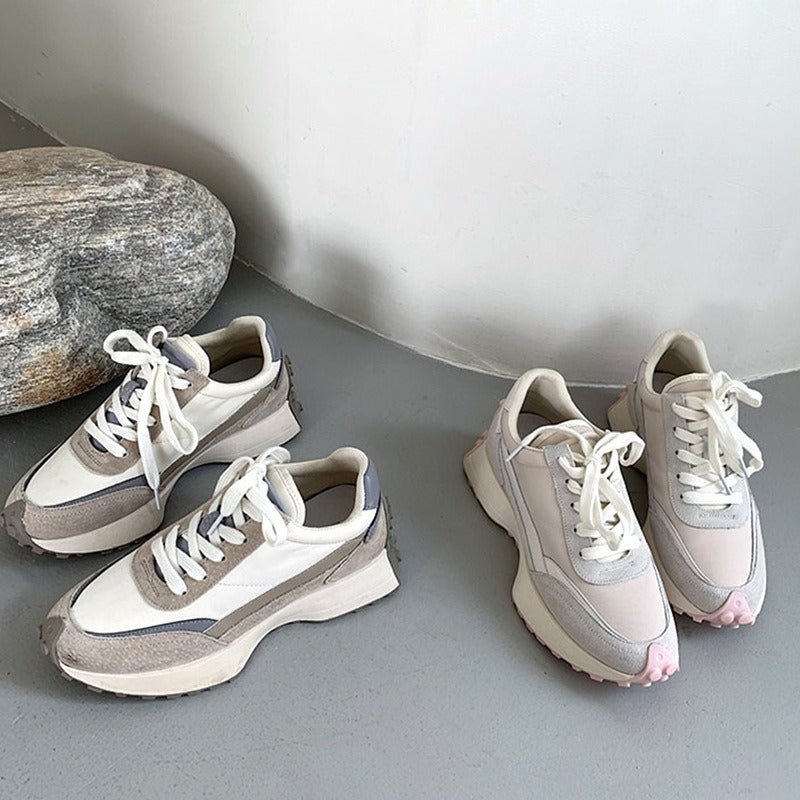 New Spring/Summer Genuine Leather Versatile Thick Sole Casual Sports Shoes for Women - 𝐃𝐔𝐕𝐋𝐀𝐒𝐇𝐎𝐏