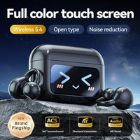 Open Ear Clip Wireless Earbuds BT 5.4 Sports Earphones Built - in Mic Fitness Headphones Waterproof Headset for Workout/Running - 𝐃𝐔𝐕𝐋𝐀𝐒𝐇𝐎𝐏