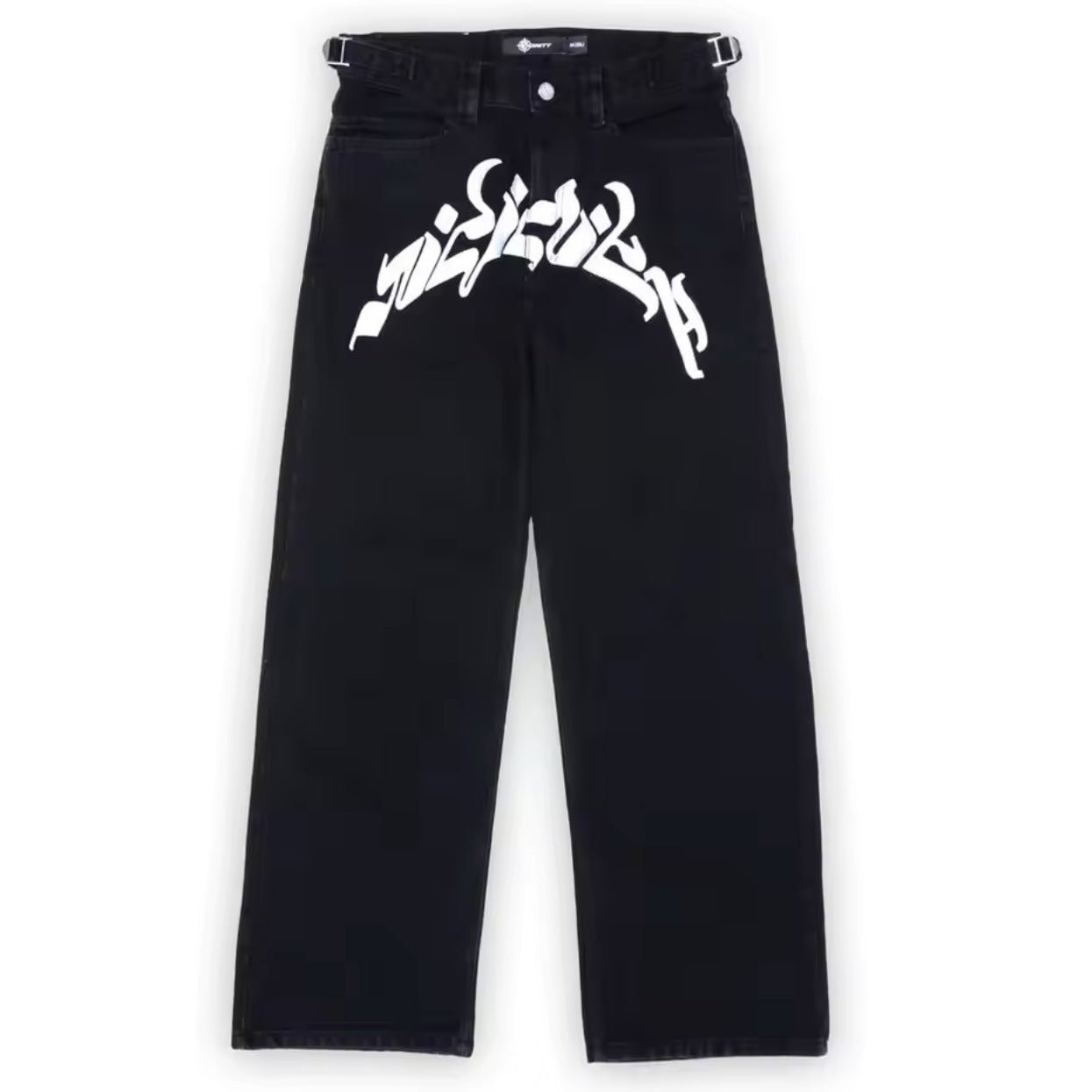 Personalized letter printed jeans, men's spring and autumn high street hip - hop fashion brand, loose straight leg pants - 𝐝𝐮𝐯𝐥𝐚𝐬𝐡𝐨𝐩.𝐜𝐨𝐦