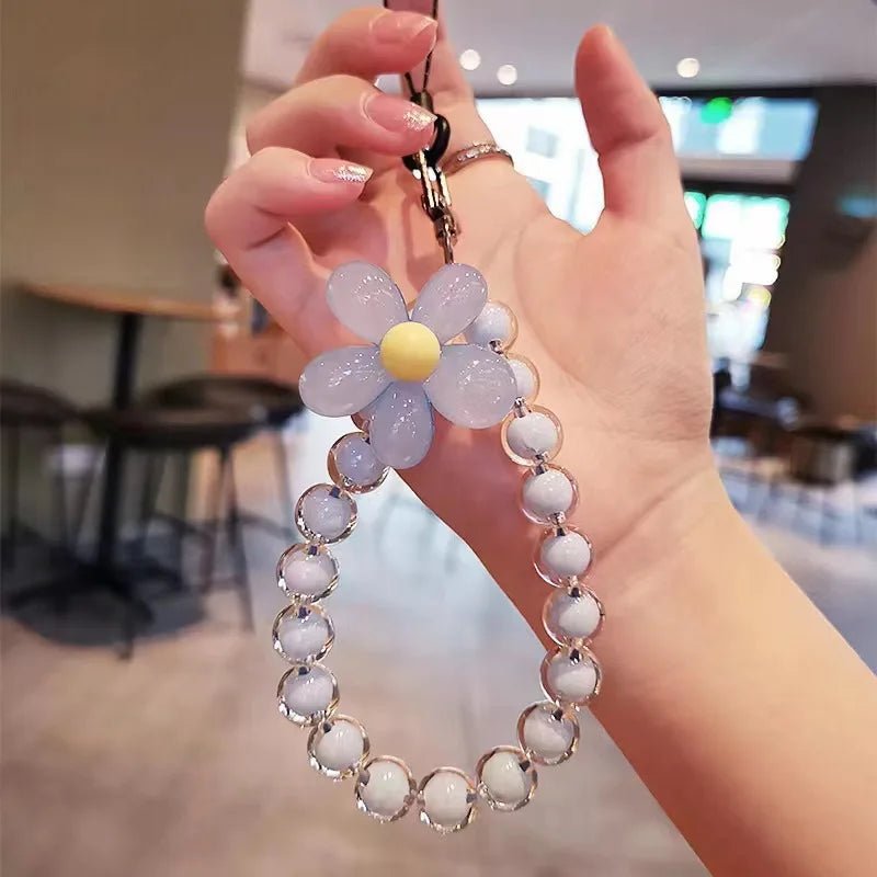 Phone Anti - lost Lanyard Key Short Wrist Pendant Colorful Macaron Round Bead Pendant Women's Hand - held Chain Mobile Phone Lanyard - 𝐃𝐔𝐕𝐋𝐀𝐒𝐇𝐎𝐏