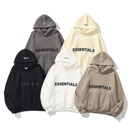 Raglan Sleeve Double Cap High Street Fashion FEAOFGODFOGESSENTIAL Sweater Couple Hoodie - 𝐃𝐔𝐕𝐋𝐀𝐒𝐇𝐎𝐏