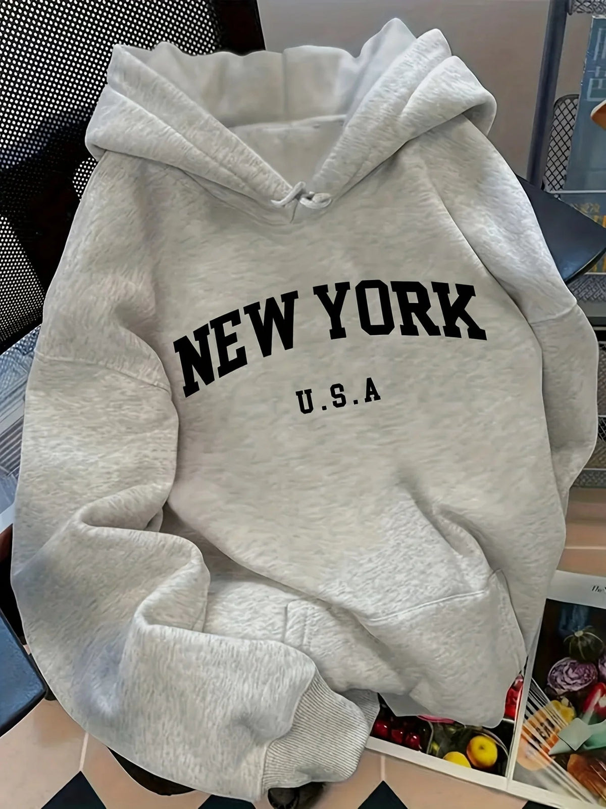 Relaxed Fit Women's Hoodie NEW YORK U.S.A. Lettering Pullover Sweatshirt Fashion Casual HipHop Sweatshirt Harajuku Unisex - 𝐃𝐔𝐕𝐋𝐀𝐒𝐇𝐎𝐏