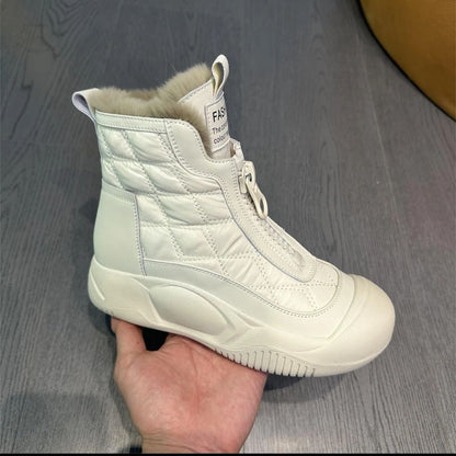 Retro versatile snow boots, soft soled waterproof cotton shoes with thick velvet, warm and high top women's shoes - 𝐃𝐔𝐕𝐋𝐀𝐒𝐇𝐎𝐏