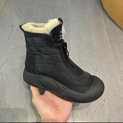 Retro versatile snow boots, soft soled waterproof cotton shoes with thick velvet, warm and high top women's shoes - 𝐃𝐔𝐕𝐋𝐀𝐒𝐇𝐎𝐏