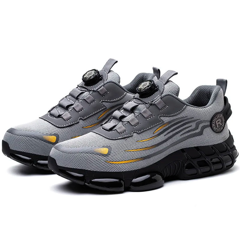 Rotating Button Safety Shoes Men Steel Toe Sneaker Air Cushion Work Shoes Man Puncture Proof Work Safety Boots Protective Shoes - 𝐃𝐔𝐕𝐋𝐀𝐒𝐇𝐎𝐏