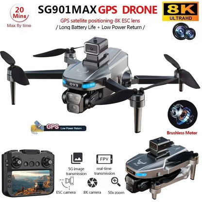 SG901MAX GPS Drone 8K Professional HD Dual Camera With Screen 5G WIFI 360°Obstacle Avoidance Brushless Foldable Quadcopter Drone - 𝐝𝐮𝐯𝐥𝐚𝐬𝐡𝐨𝐩.𝐜𝐨𝐦