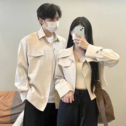 Simple Solid Color Spring and Autumn Cardigan Jacket Trench Coat for Couples Commute Outerwear - 𝐃𝐔𝐕𝐋𝐀𝐒𝐇𝐎𝐏
