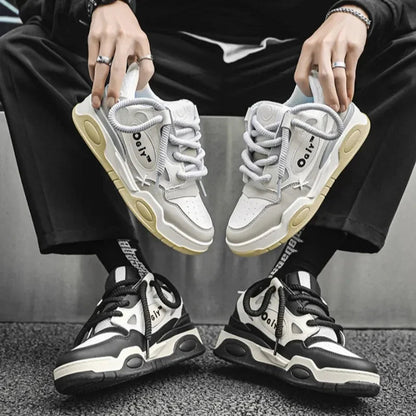 Skateboard Sneakers for Men Design Thick Lace Up Korean Version Platform Men Shoes Vulcanized Shoes Comfort Men's Walking Shoe - 𝐝𝐮𝐯𝐥𝐚𝐬𝐡𝐨𝐩.𝐜𝐨𝐦