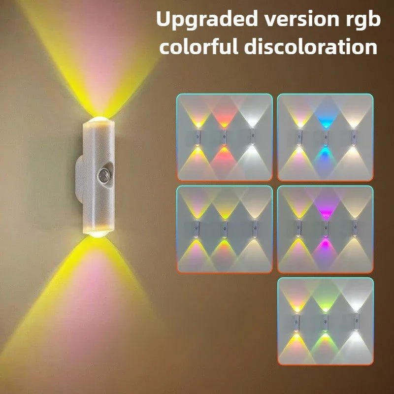 Smart RGB Gradient Night Light Magnetic Motion Sensor Rechargeable Wall Lamp for Bedroom Bathroom Closet Garden Home Decor - 𝐃𝐔𝐕𝐋𝐀𝐒𝐇𝐎𝐏
