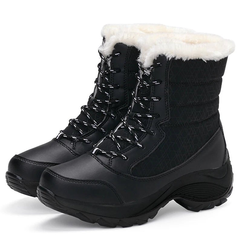 Snow Boots Women Platform Boots Non - slip Women Winter Shoes Fur Warm Ankle Boots for Women Wedges Waterproof Thigh High Boots - 𝐝𝐮𝐯𝐥𝐚𝐬𝐡𝐨𝐩.𝐜𝐨𝐦