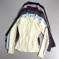 Sports Coat Women's Shirt Yoga Slim Long Sleeve Fast Running Thin Pilates Fitness Suit Top Clothing - 𝐝𝐮𝐯𝐥𝐚𝐬𝐡𝐨𝐩.𝐜𝐨𝐦