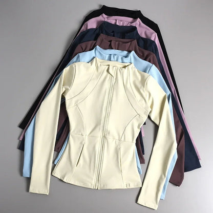 Sports Coat Women's Shirt Yoga Slim Long Sleeve Fast Running Thin Pilates Fitness Suit Top Clothing - 𝐝𝐮𝐯𝐥𝐚𝐬𝐡𝐨𝐩.𝐜𝐨𝐦