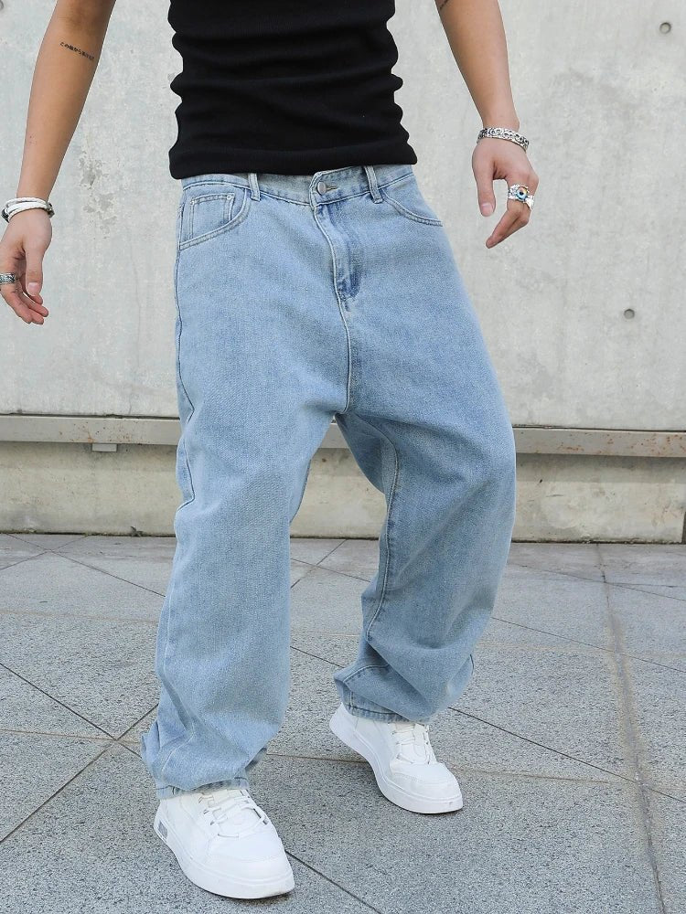 Spring Autumn Men Baggy Jeans Oversize Straight Loose Casual Denim Trousers Solid Color Streetwear Fashion Y2k Wide Leg Pants - 𝐝𝐮𝐯𝐥𝐚𝐬𝐡𝐨𝐩.𝐜𝐨𝐦