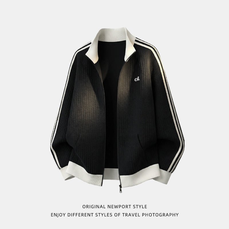 Stand up collar loose sports casual jacket - 𝐝𝐮𝐯𝐥𝐚𝐬𝐡𝐨𝐩.𝐜𝐨𝐦