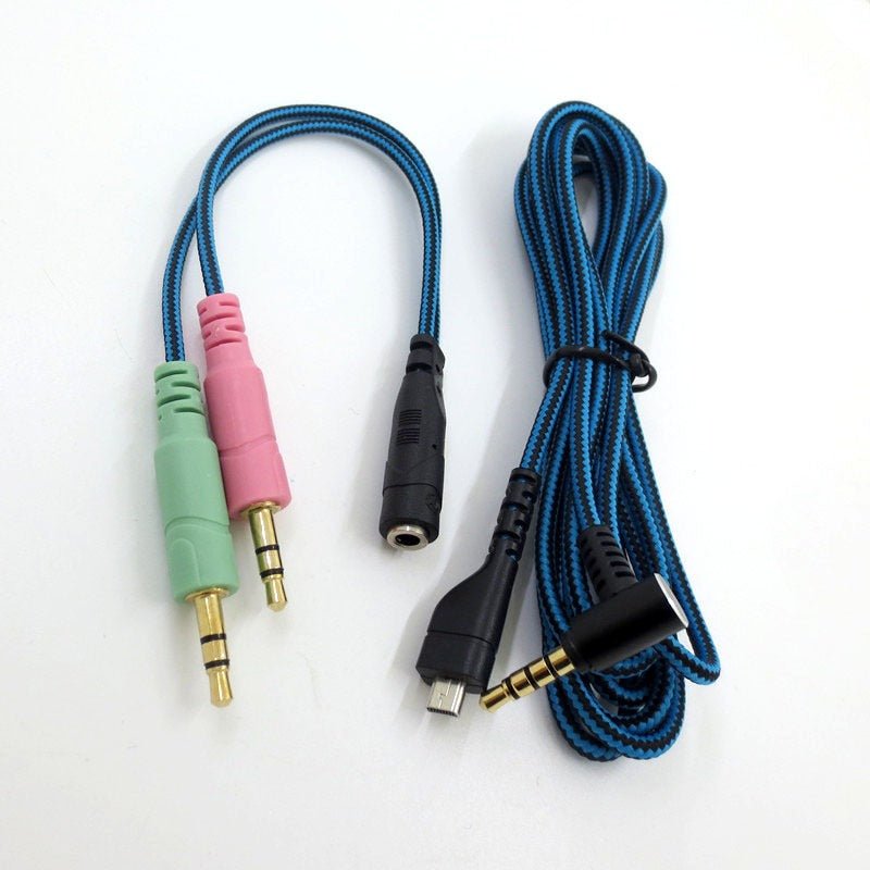 Suitable for Arctis 3 5 7 Sairui Ice Gaming Earphone Cable Blue Black Stripe Audio Cable - 𝐝𝐮𝐯𝐥𝐚𝐬𝐡𝐨𝐩.𝐜𝐨𝐦