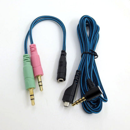 Suitable for Arctis 3 5 7 Sairui Ice Gaming Earphone Cable Blue Black Stripe Audio Cable - 𝐝𝐮𝐯𝐥𝐚𝐬𝐡𝐨𝐩.𝐜𝐨𝐦