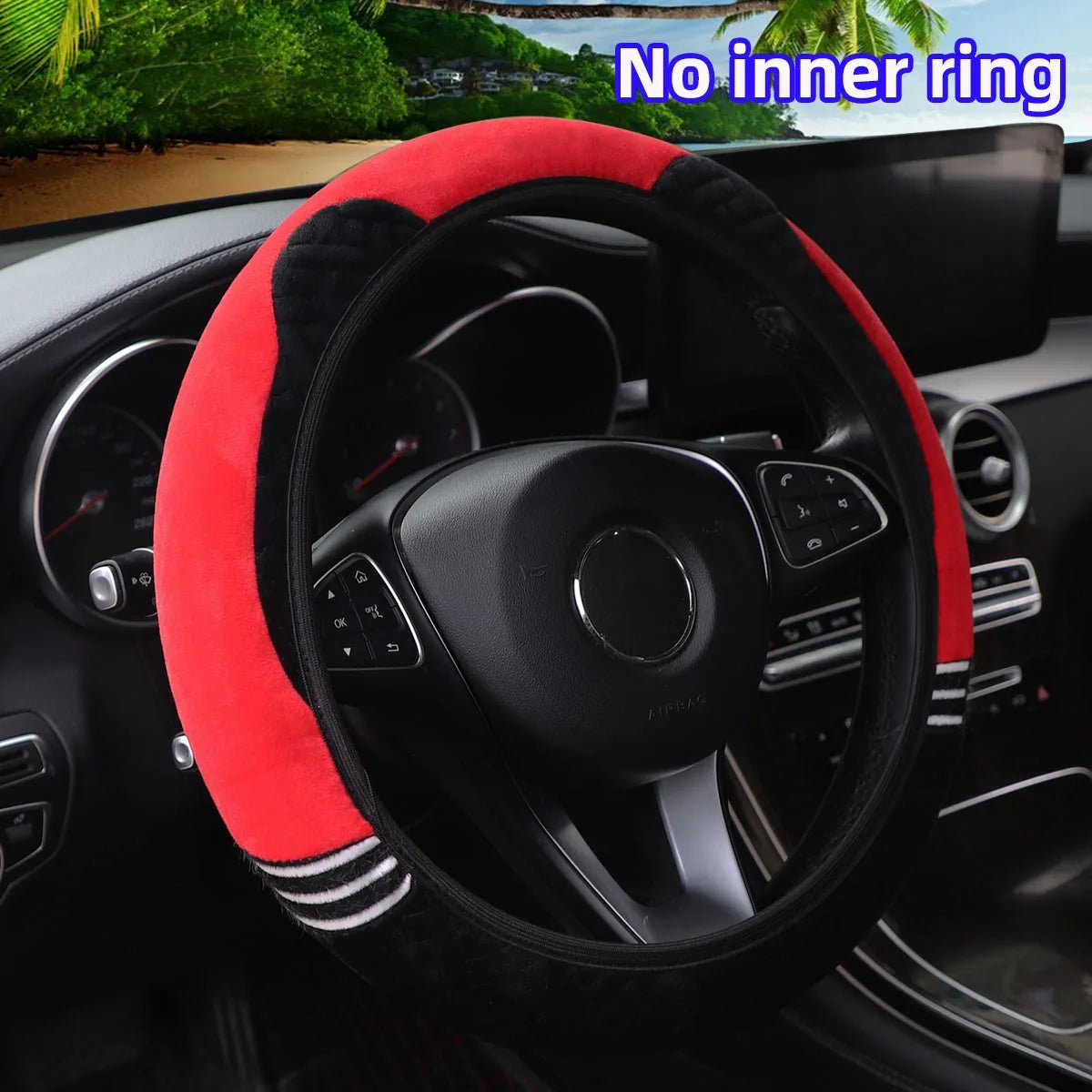 Super soft plush ear winter warm - hand car rimless steering wheel cover suitable for 14.5 - 15 inch car accessories for women - 𝐝𝐮𝐯𝐥𝐚𝐬𝐡𝐨𝐩.𝐜𝐨𝐦