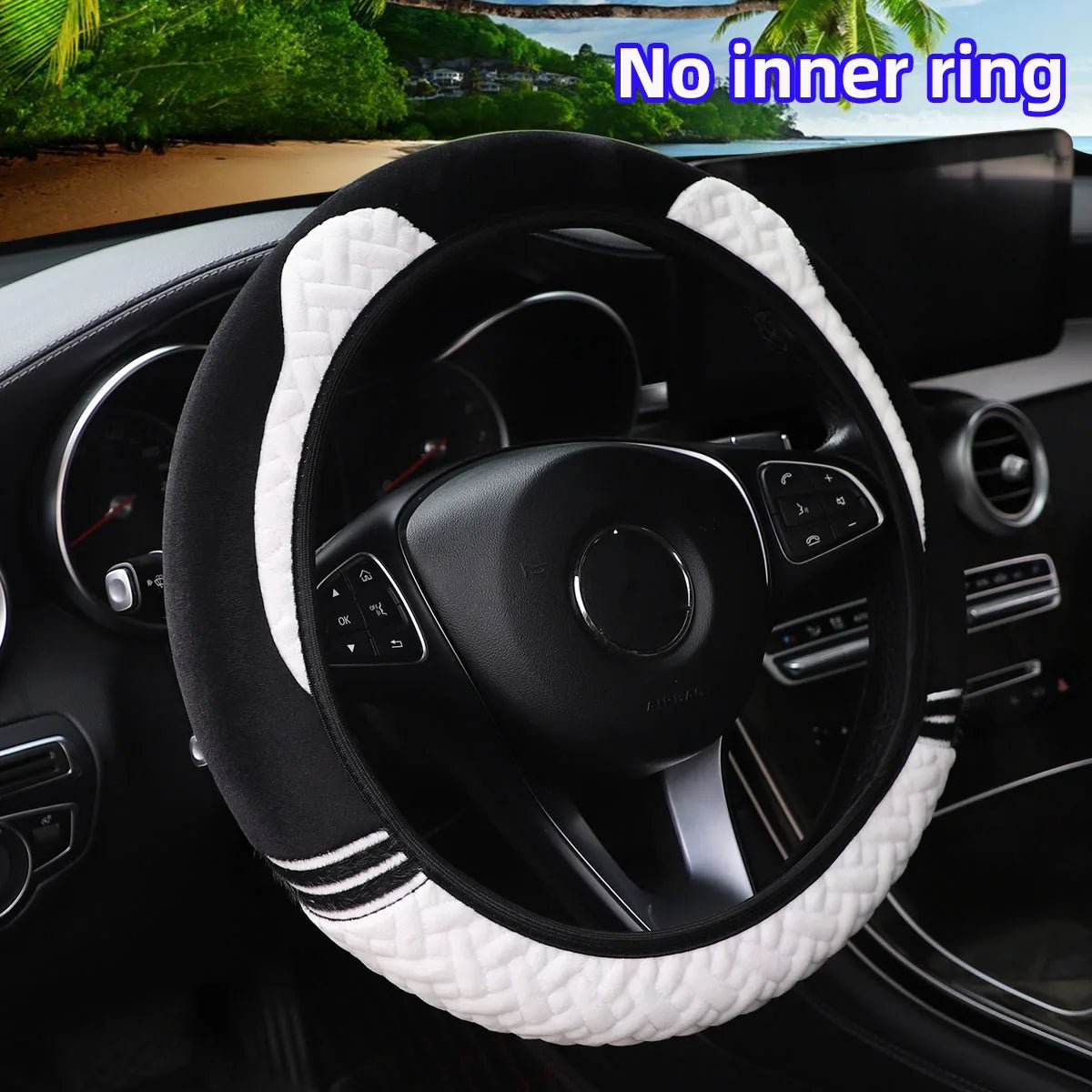 Super soft plush ear winter warm - hand car rimless steering wheel cover suitable for 14.5 - 15 inch car accessories for women - 𝐝𝐮𝐯𝐥𝐚𝐬𝐡𝐨𝐩.𝐜𝐨𝐦