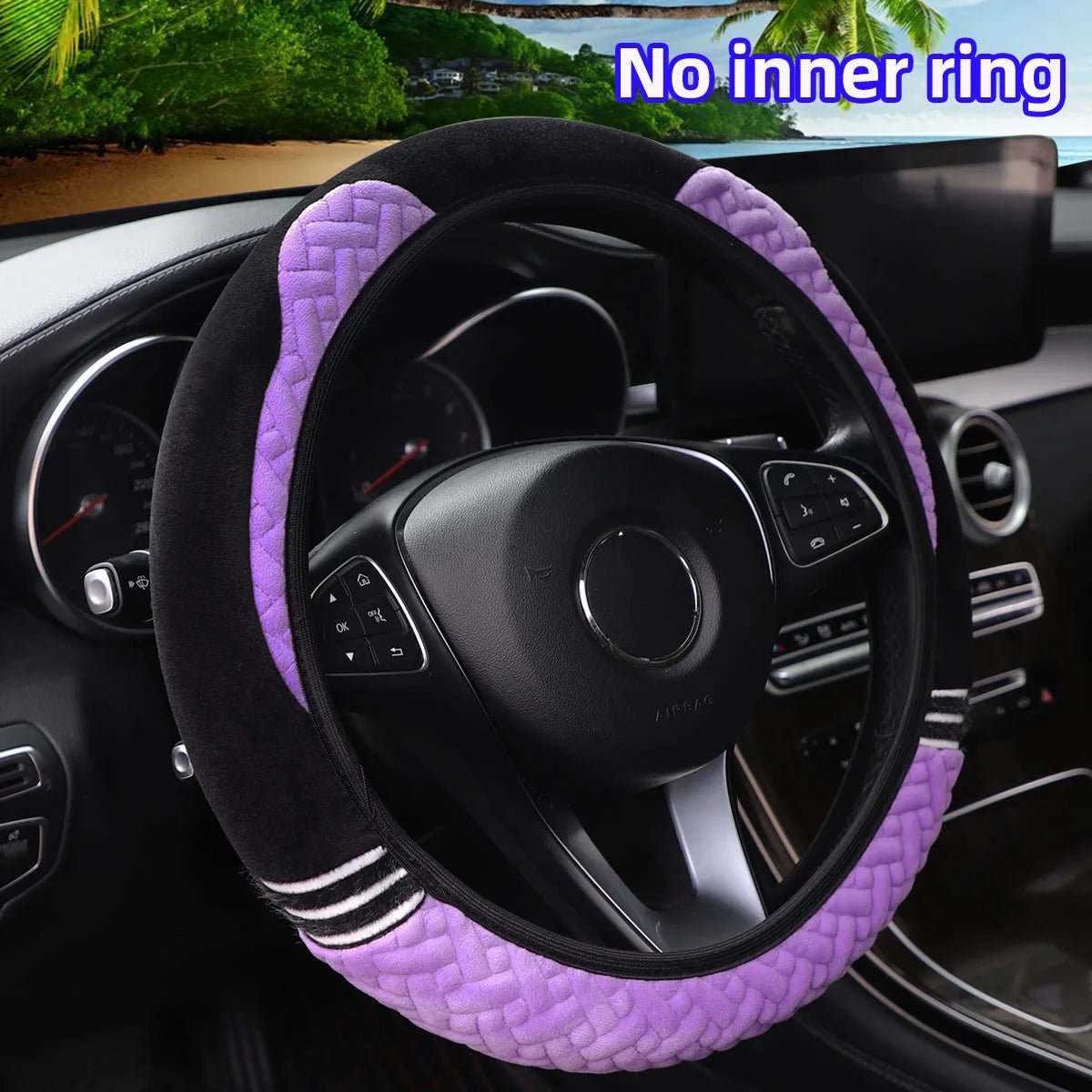 Super soft plush ear winter warm - hand car rimless steering wheel cover suitable for 14.5 - 15 inch car accessories for women - 𝐝𝐮𝐯𝐥𝐚𝐬𝐡𝐨𝐩.𝐜𝐨𝐦