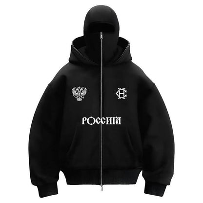 Trendy Fleece - lined Double Hood Unique Design Hoodie Unisex Loose Y2K Sweatshirt - 𝐝𝐮𝐯𝐥𝐚𝐬𝐡𝐨𝐩.𝐜𝐨𝐦