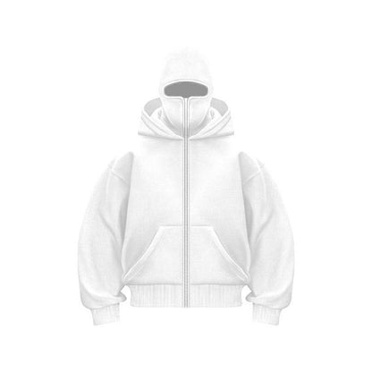 Trendy Fleece - lined Double Hood Unique Design Hoodie Unisex Loose Y2K Sweatshirt - 𝐝𝐮𝐯𝐥𝐚𝐬𝐡𝐨𝐩.𝐜𝐨𝐦