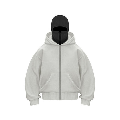 Trendy Fleece - lined Double Hood Unique Design Hoodie Unisex Loose Y2K Sweatshirt - 𝐝𝐮𝐯𝐥𝐚𝐬𝐡𝐨𝐩.𝐜𝐨𝐦