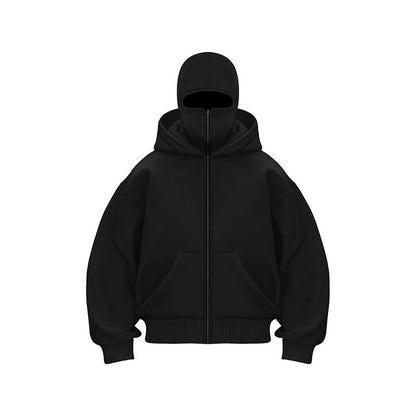 Trendy Fleece - lined Double Hood Unique Design Hoodie Unisex Loose Y2K Sweatshirt - 𝐝𝐮𝐯𝐥𝐚𝐬𝐡𝐨𝐩.𝐜𝐨𝐦