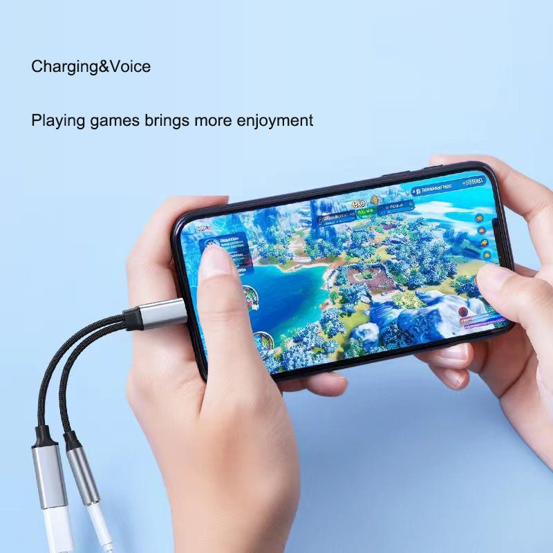 Typec headphone adapter 2 - in - 1 wired audio charging converter with round hole Typec one/two adapter - 𝐃𝐔𝐕𝐋𝐀𝐒𝐇𝐎𝐏