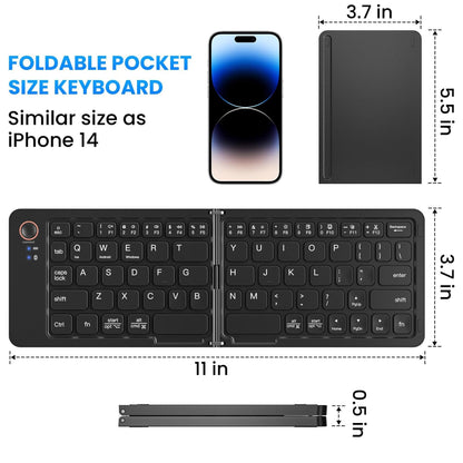 Ultra slim folding portable charging dual - mode Bluetooth keyboard with one click connection - 𝐝𝐮𝐯𝐥𝐚𝐬𝐡𝐨𝐩.𝐜𝐨𝐦
