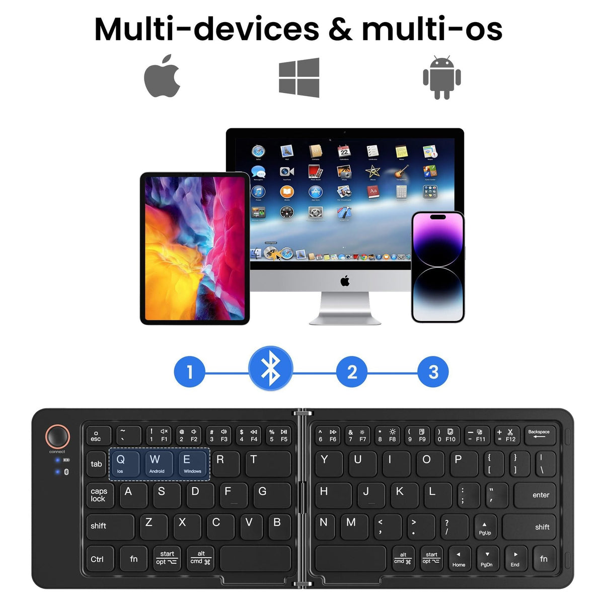 Ultra slim folding portable charging dual - mode Bluetooth keyboard with one click connection - 𝐝𝐮𝐯𝐥𝐚𝐬𝐡𝐨𝐩.𝐜𝐨𝐦