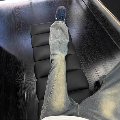 Vintage Blue Willow Knife - Style Jeans for Men,Slightly Flared Cargo Pants, Half Elastic Waist, Slim - Fit Straight Leg Pants - 𝐃𝐔𝐕𝐋𝐀𝐒𝐇𝐎𝐏