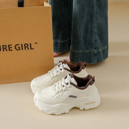 Winter cotton shoes, fleece - lined dad sneakers, women's shoes, slip - resistant and wear - resistant, K610 - 𝐃𝐔𝐕𝐋𝐀𝐒𝐇𝐎𝐏