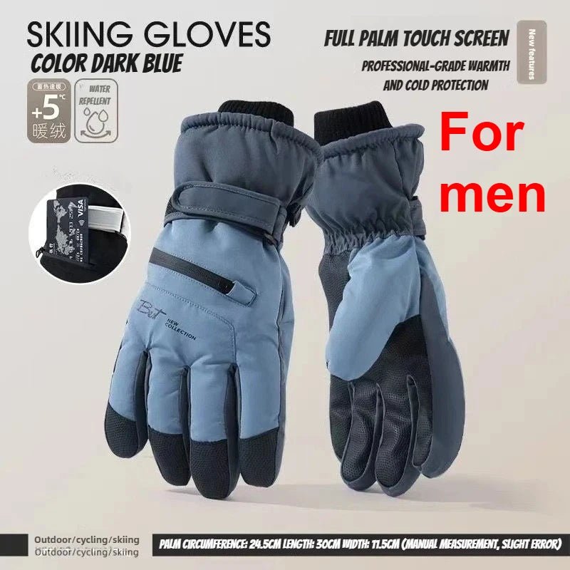 Winter Cycling Gloves Non Slip Touch Ski Gloves Snowboard Accessories Waterproof Pocket Warm Men's and Women's Thermal Gloves - 𝐃𝐔𝐕𝐋𝐀𝐒𝐇𝐎𝐏