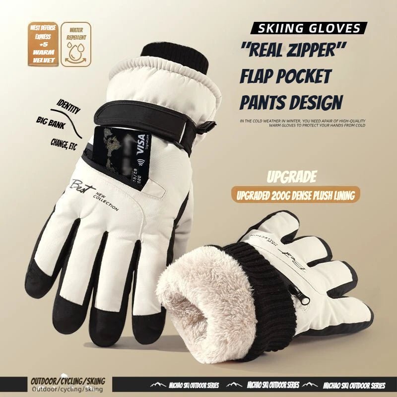 Winter Cycling Gloves Non Slip Touch Ski Gloves Snowboard Accessories Waterproof Pocket Warm Men's and Women's Thermal Gloves - 𝐃𝐔𝐕𝐋𝐀𝐒𝐇𝐎𝐏