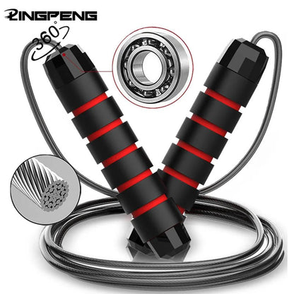 With Ball Bearings Adjustable Tangle - Free Speed Wire Jump Rope Workout with Foam Handles for Fitness Home Workouts and Slim Body - 𝐃𝐔𝐕𝐋𝐀𝐒𝐇𝐎𝐏