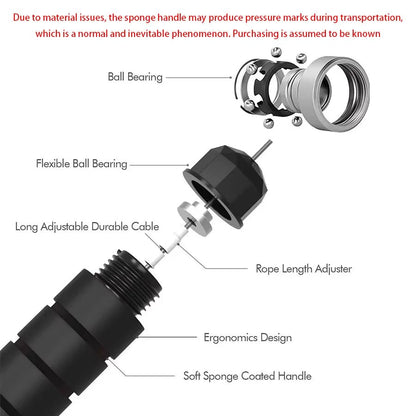 With Ball Bearings Adjustable Tangle - Free Speed Wire Jump Rope Workout with Foam Handles for Fitness Home Workouts and Slim Body - 𝐃𝐔𝐕𝐋𝐀𝐒𝐇𝐎𝐏