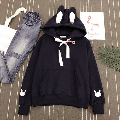 Women Cute Bunny Hoodie Long Sleeve Hoodie Lovely Female Rabbit Hoody Sweatshirts Loose Size Lovely Cotton Treetwear - 𝐝𝐮𝐯𝐥𝐚𝐬𝐡𝐨𝐩.𝐜𝐨𝐦