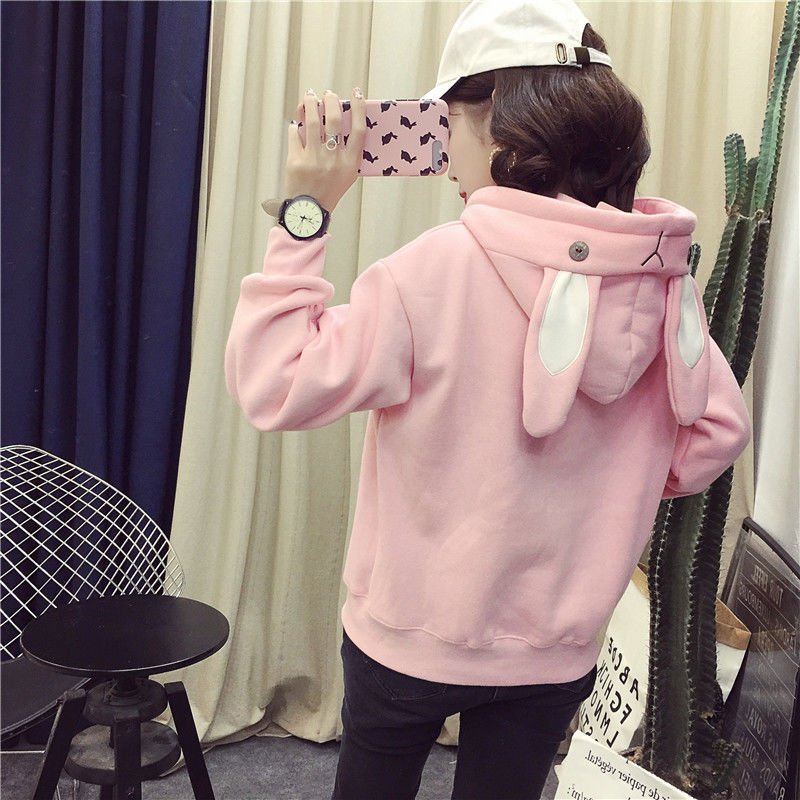 Women Cute Bunny Hoodie Long Sleeve Hoodie Lovely Female Rabbit Hoody Sweatshirts Loose Size Lovely Cotton Treetwear - 𝐝𝐮𝐯𝐥𝐚𝐬𝐡𝐨𝐩.𝐜𝐨𝐦