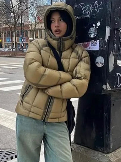 Women Parkas Cotton Jackets Stand Collar Quilted Zipper Long Sleeve Slim Coat Thick Warm Streetwear 2025 Winter Lady Outerwear - 𝐃𝐔𝐕𝐋𝐀𝐒𝐇𝐎𝐏