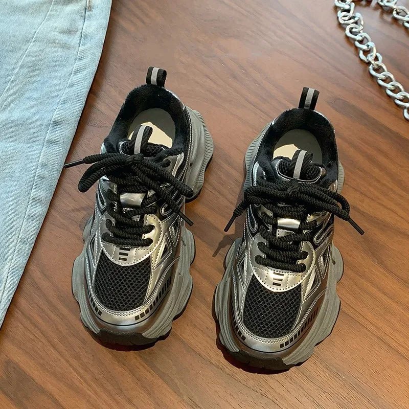 Women Platform Sneakers Autumn Winter New Height Increase Outdoor Non Slip Vulcanized Shoes Comfortable Plush Warm Casual Shoes - 𝐃𝐔𝐕𝐋𝐀𝐒𝐇𝐎𝐏