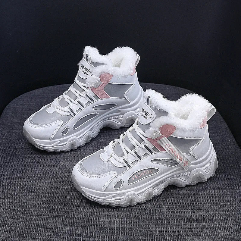 Women's Casual Sneakers Non Slip Comfortable Sports Shoes Women Winter Outdoor Vulcanized Shoes Woman Fleece Walking Trainers - 𝐃𝐔𝐕𝐋𝐀𝐒𝐇𝐎𝐏