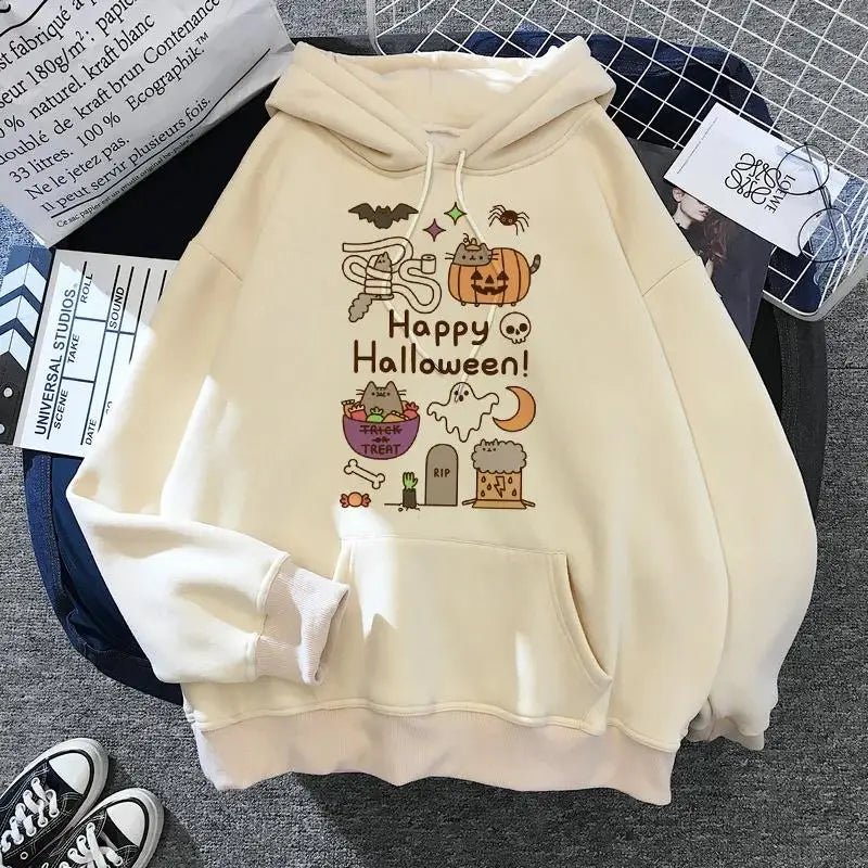 Women's cat hooded sweatshirt 2024 cartoon costume Korean Harajuku Kawai style oversized - 𝐃𝐔𝐕𝐋𝐀𝐒𝐇𝐎𝐏