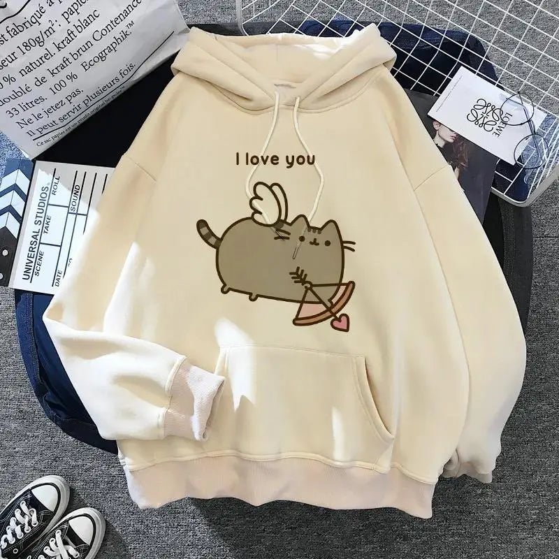 Women's cat hooded sweatshirt 2024 cartoon costume Korean Harajuku Kawai style oversized - 𝐃𝐔𝐕𝐋𝐀𝐒𝐇𝐎𝐏
