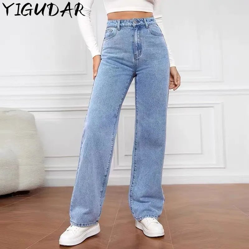 Women's Hot Sale High Waist Stretch Washed Denim Fashionable Straight Jeans Women's Pants women jeans black pants woman clothing - 𝐝𝐮𝐯𝐥𝐚𝐬𝐡𝐨𝐩.𝐜𝐨𝐦