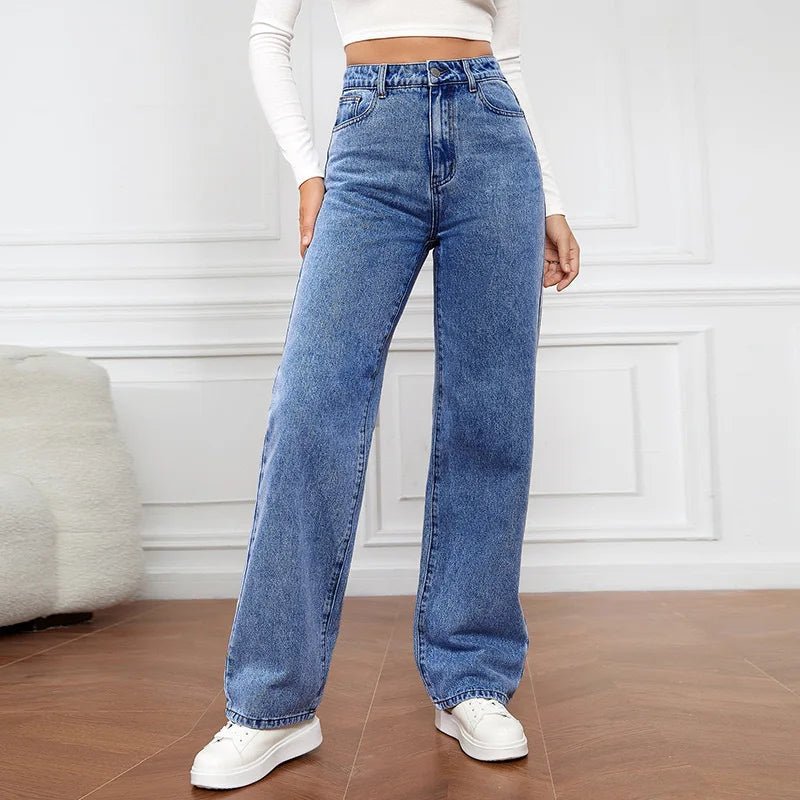 Women's Hot Sale High Waist Stretch Washed Denim Fashionable Straight Jeans Women's Pants women jeans black pants woman clothing - 𝐝𝐮𝐯𝐥𝐚𝐬𝐡𝐨𝐩.𝐜𝐨𝐦