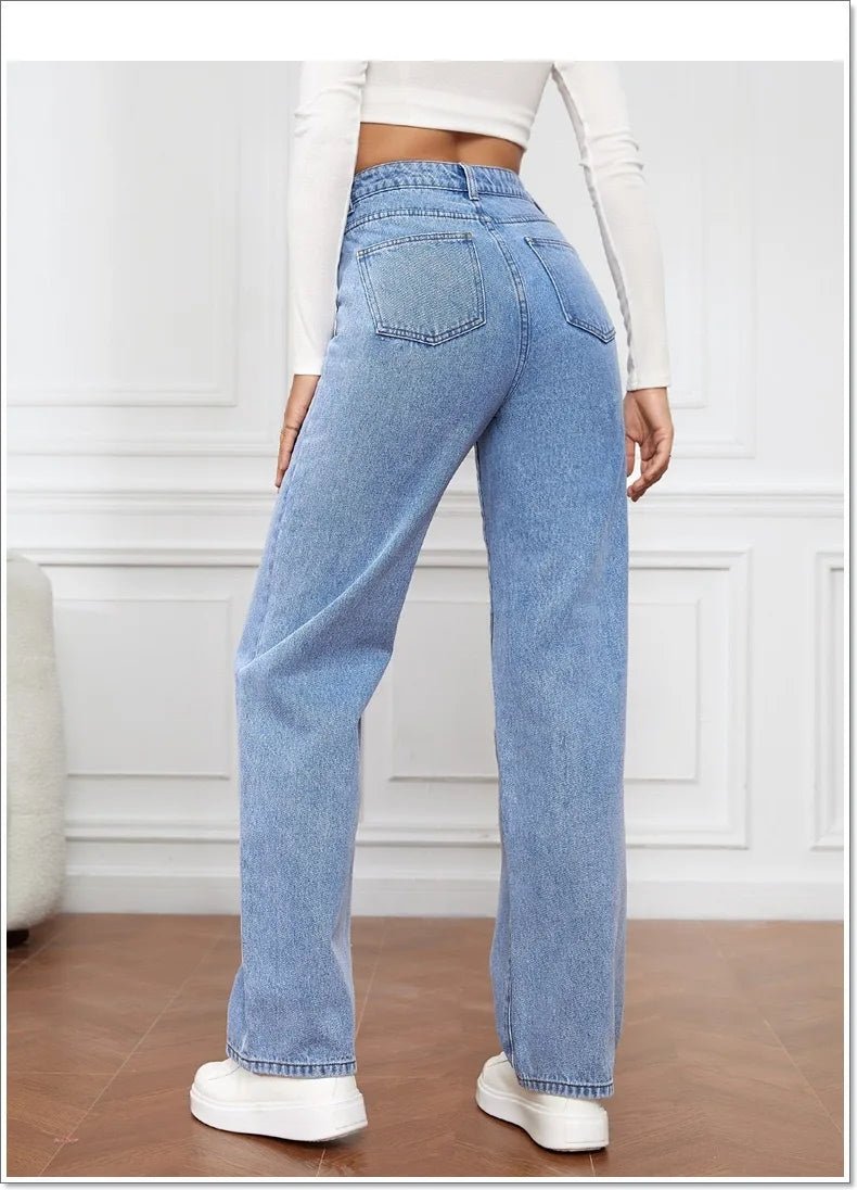 Women's Hot Sale High Waist Stretch Washed Denim Fashionable Straight Jeans Women's Pants women jeans black pants woman clothing - 𝐝𝐮𝐯𝐥𝐚𝐬𝐡𝐨𝐩.𝐜𝐨𝐦