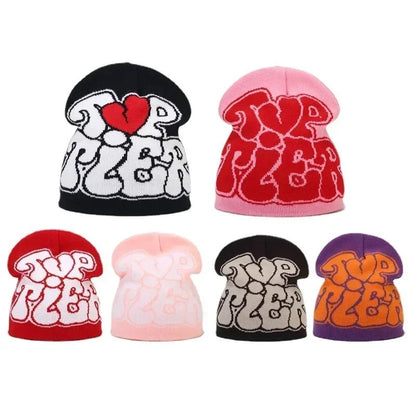 Y2K Letter Knitted Winter Autumn Beanie Cap Men Women Kanye Beanies Gorras Hombre Top Warm Skiing Hat Ear Hats Hip Hop Skullcap - 𝐃𝐔𝐕𝐋𝐀𝐒𝐇𝐎𝐏