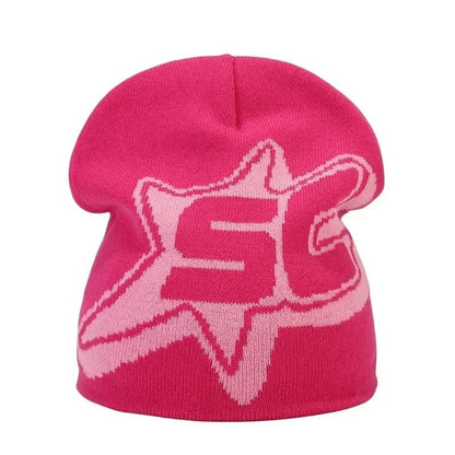 Y2K Letter Knitted Winter Autumn Beanie Cap Men Women Kanye Beanies Gorras Hombre Top Warm Skiing Hat Ear Hats Hip Hop Skullcap - 𝐃𝐔𝐕𝐋𝐀𝐒𝐇𝐎𝐏