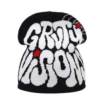Y2K Letter Knitted Winter Autumn Beanie Cap Men Women Kanye Beanies Gorras Hombre Top Warm Skiing Hat Ear Hats Hip Hop Skullcap - 𝐃𝐔𝐕𝐋𝐀𝐒𝐇𝐎𝐏